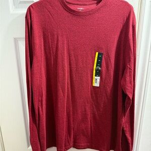 George Men's Long-Sleeve Crewneck Shirt - Red Heather